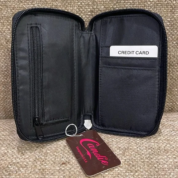 NWT Candie Black Crocodile Pattern Wallet/Wristlet - Picture 4 of 4